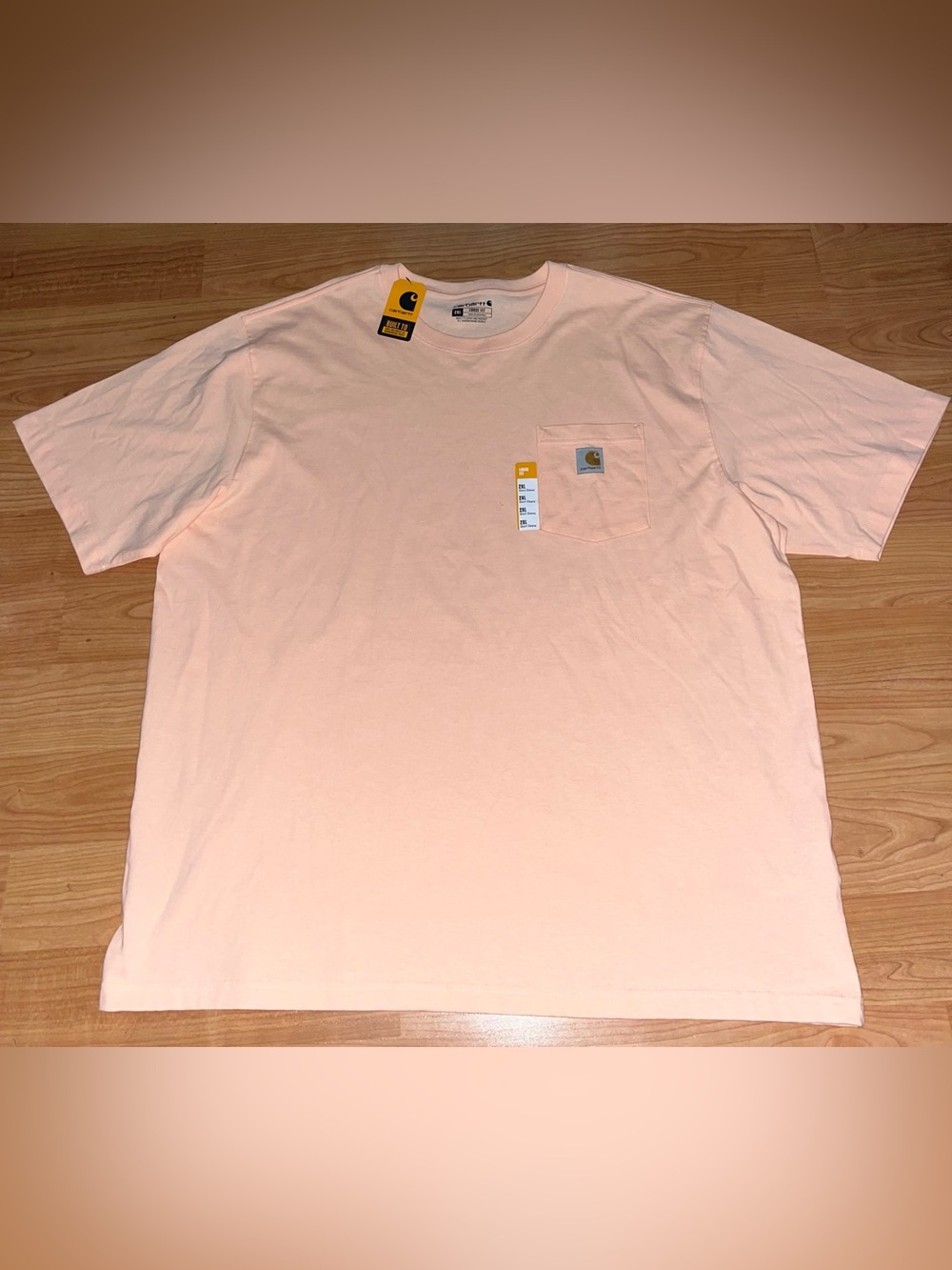 Carhartt Loose Fit K87 Mens ShortSleeve Pocket TShirt 2XL Peach Color Brand New